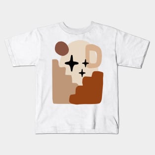 Minimal Modern  Abstract Shapes  Warm Tones  Design Kids T-Shirt